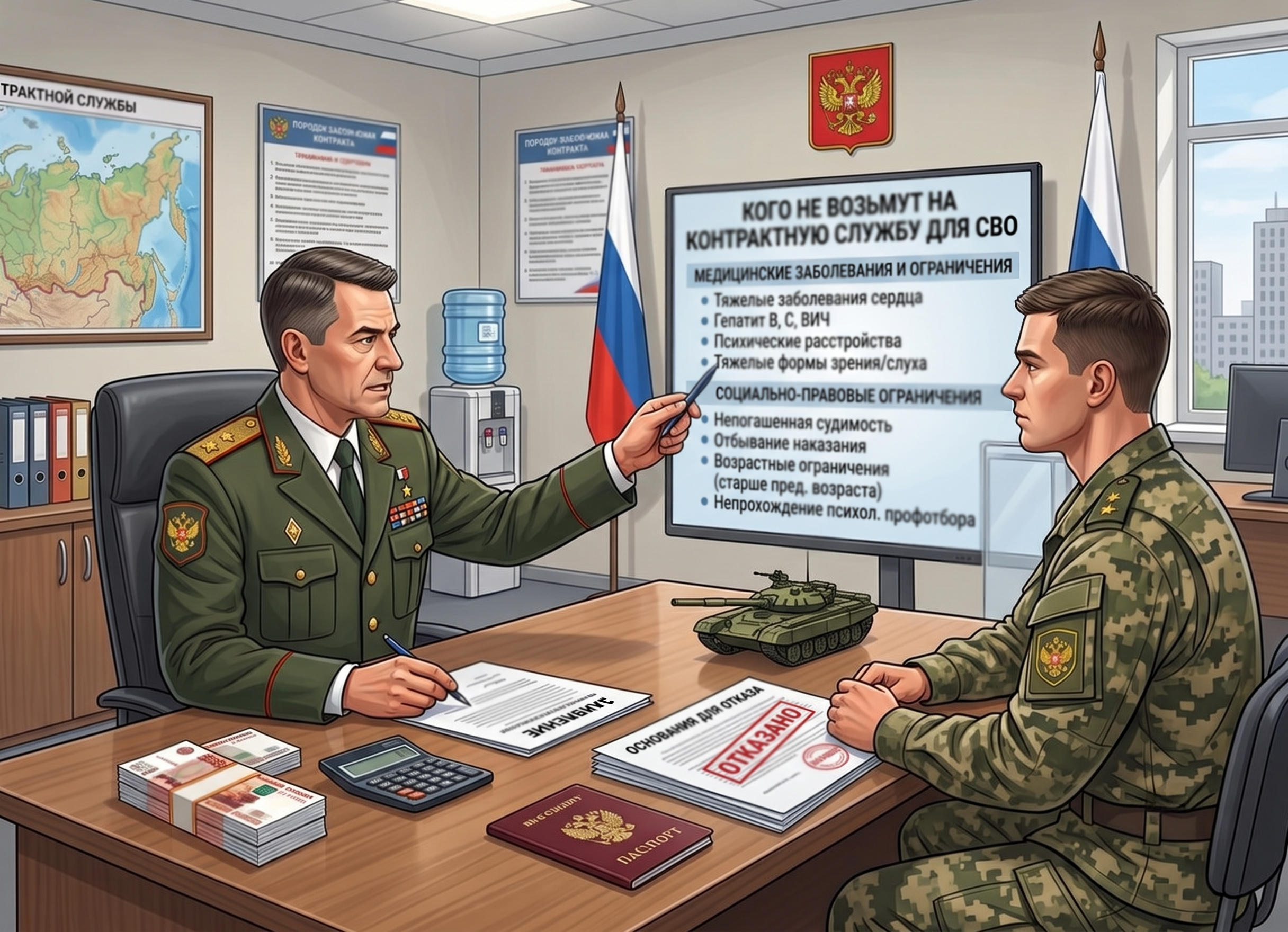 С какими болезнями не берут на СВО по контракту: полный список 2026