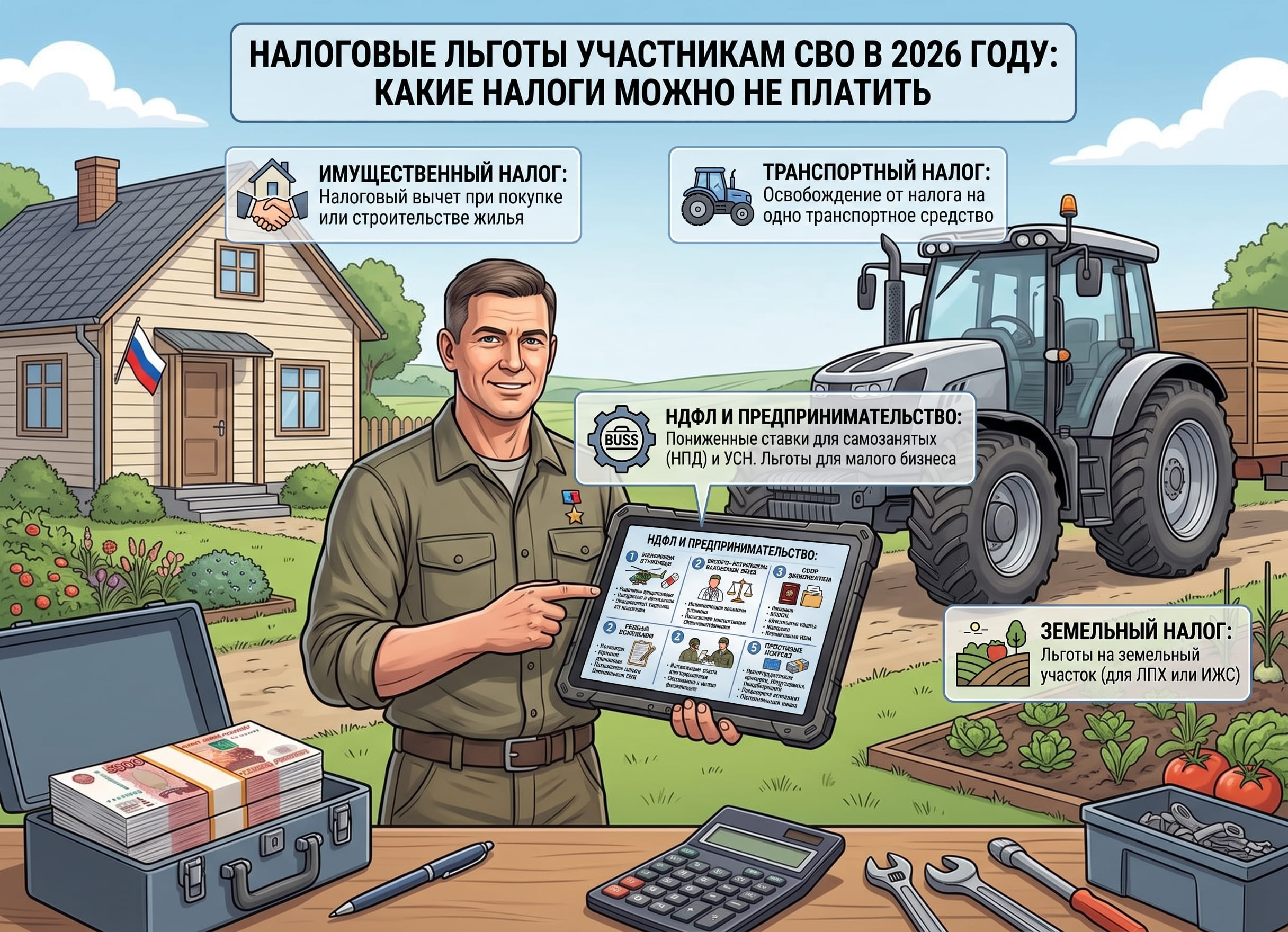 Налоговые льготы участникам СВО в 2026 году: какие налоги можно не платить